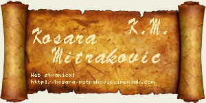 Kosara Mitraković vizit kartica
